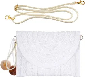 Frienda Straw Shoulder Bag Women Straw Clutch Crossbody Wallet