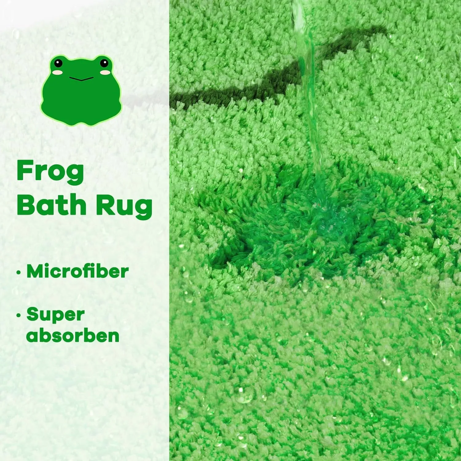 Frog Bathroom Rugs Mat,Water Absorbent Non Slip Cute Bath Mat,Bathroom Rug for Bathroom Shower Room,Machine Wash(20 * 24 inch)