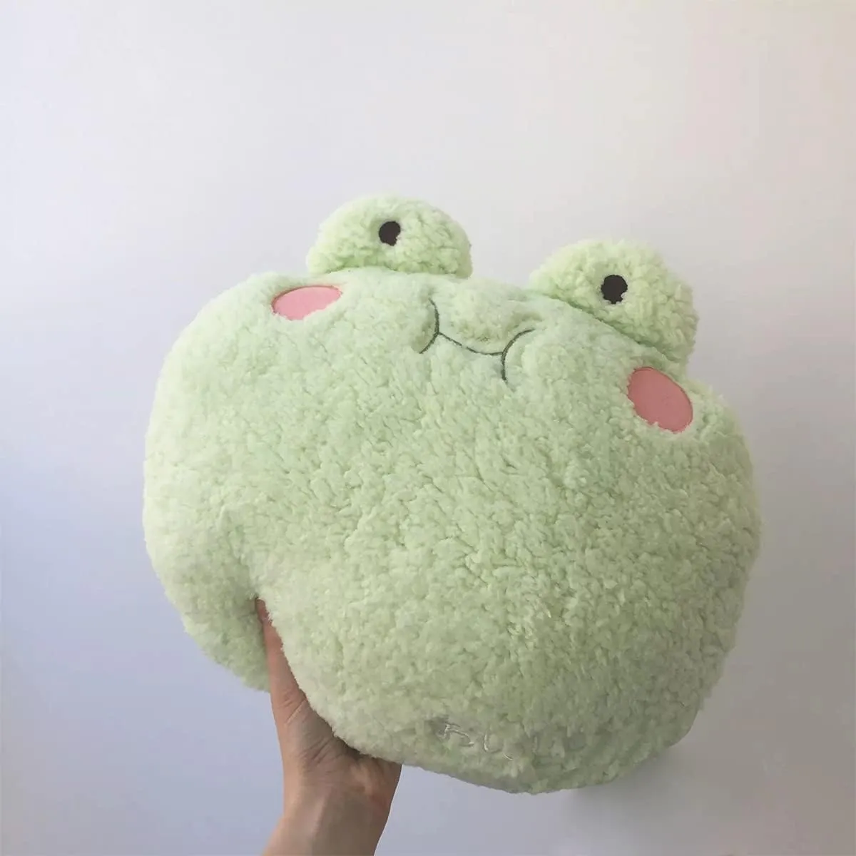 Frog Plush Pillow, Adorable Frog Stuffed Animal (15 * 14 inch), Home Cushion Decoration Plush Hugging Pillow Frog Toy Birthday Xmas Travel Gift for Kids Adults Girls Boys