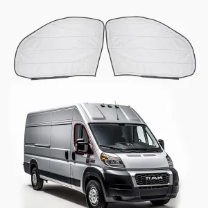 Front Door Window Cover for RAM Van with NO Plastic Trim, CAMPER MATTERS Campervan Thickened Oxford Insulated Blackout, for Year Model 2014 to Current