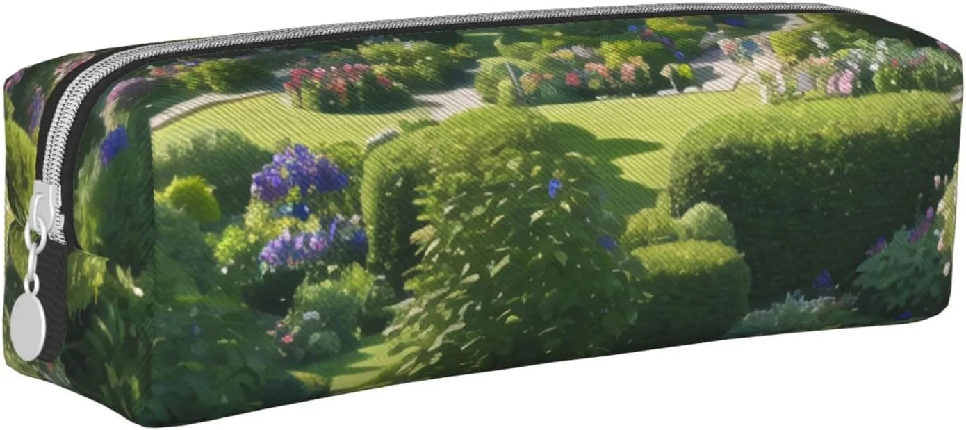 Full Of Plants Pencil Case Pu Leather Cute Small Pencil Case Pencil Pouch Storage Bag With Zipper