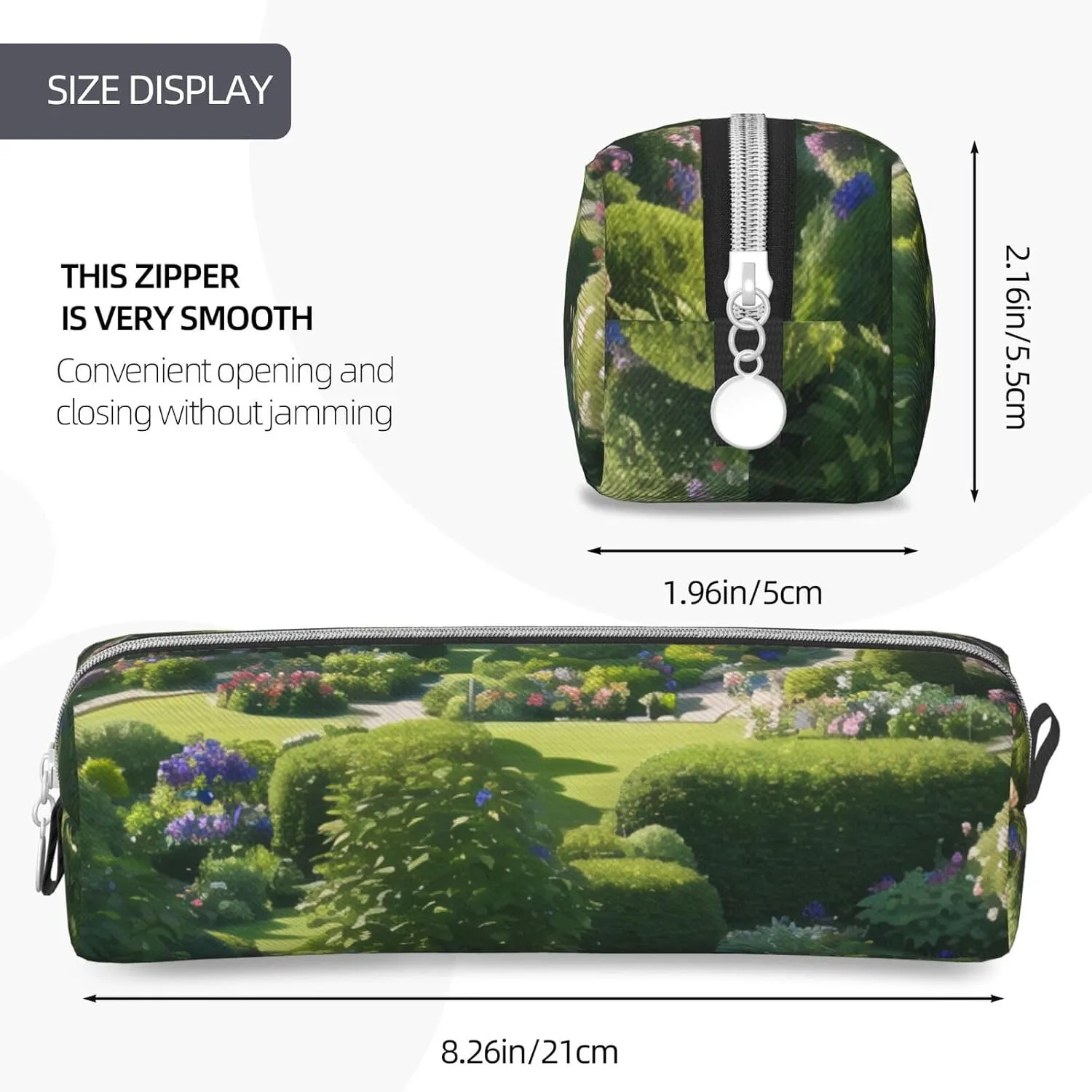 Full Of Plants Pencil Case Pu Leather Cute Small Pencil Case Pencil Pouch Storage Bag With Zipper