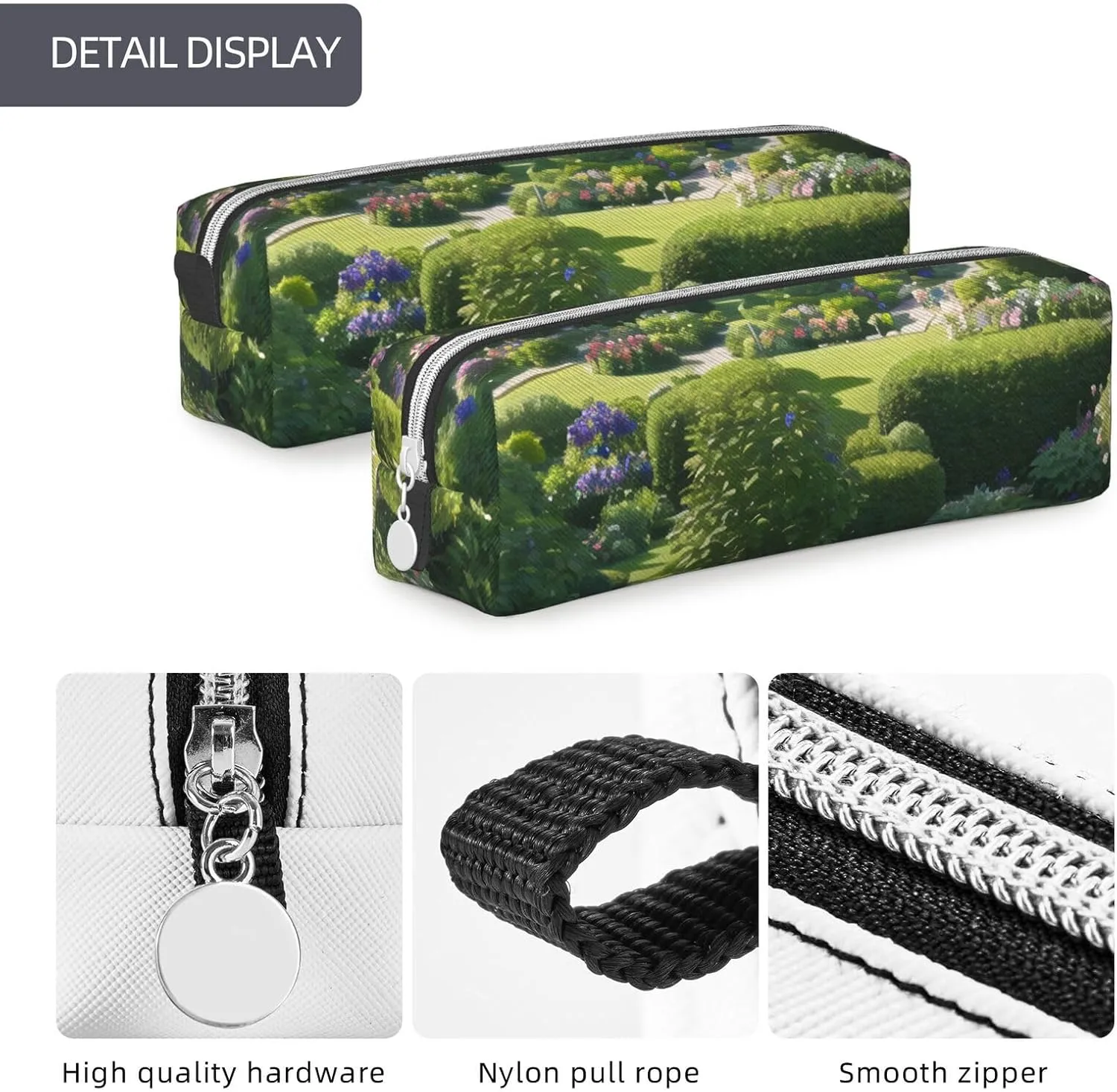 Full Of Plants Pencil Case Pu Leather Cute Small Pencil Case Pencil Pouch Storage Bag With Zipper