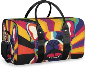 Funny Dog Duffle Bag for Travel, Overnight Weekend Gym Carry On Luggage Bag, Puppy Pet Travel Duffel Bag for Men Women