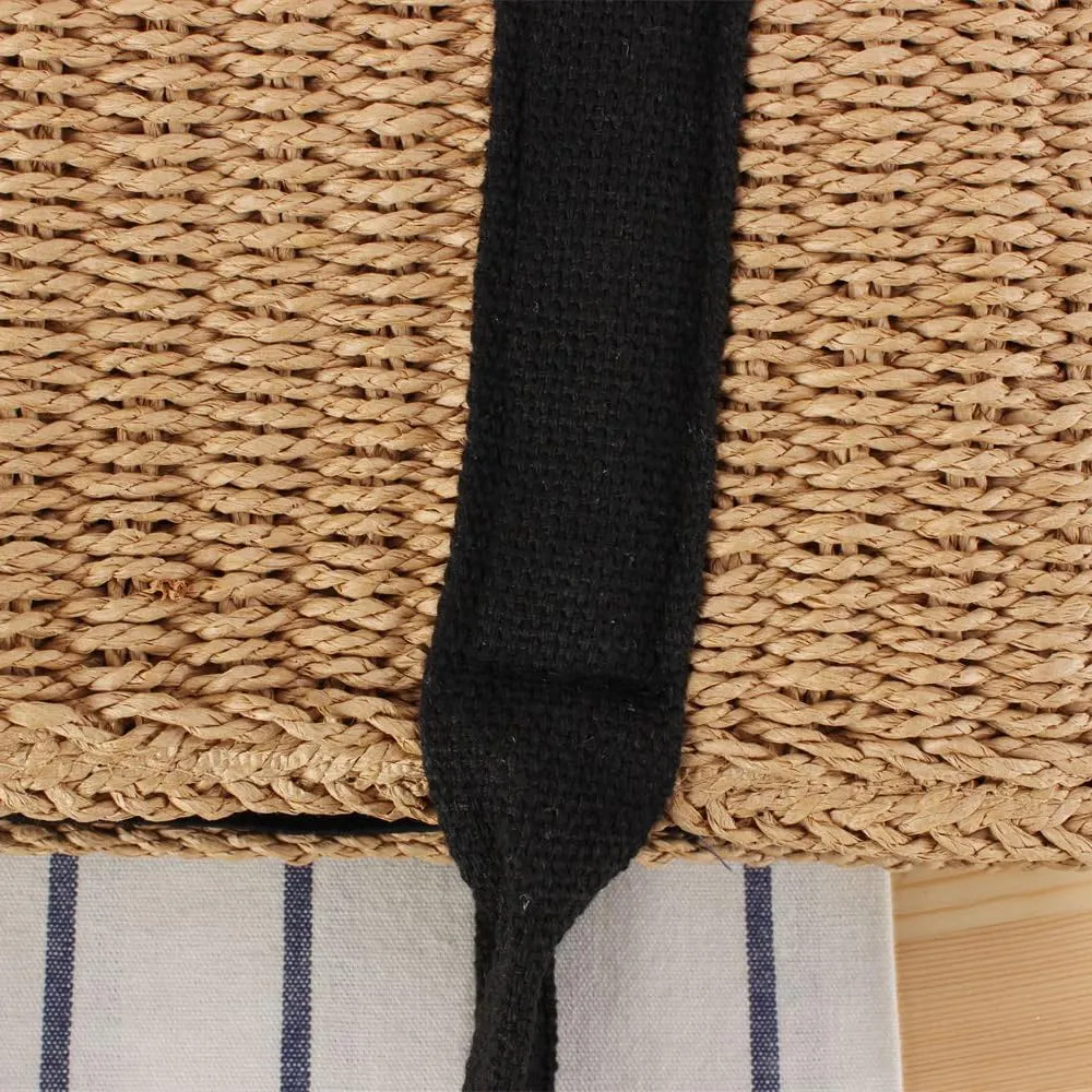 FUNSEED Minimalist Tote Bag for Women, Large Capacity Hand Woven Wheat Straw Bag Handbag for Beach Summer Vacation