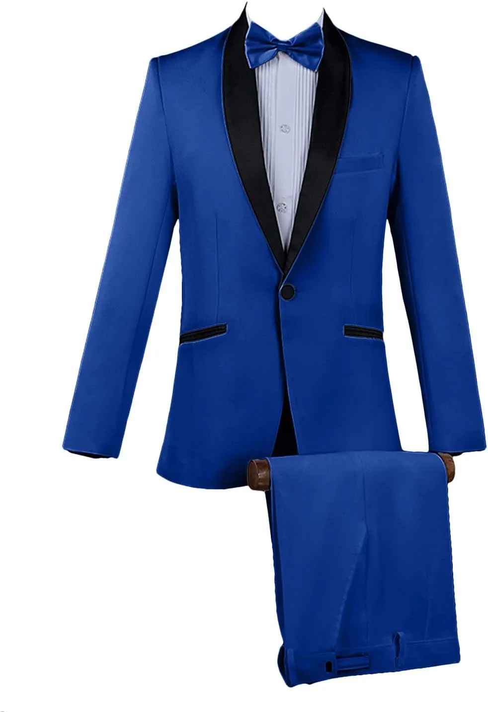 GATMSTZ Men Regular Fit One Button 2 Piece Suit Shawl Lapel Wedding Party Tuxedo