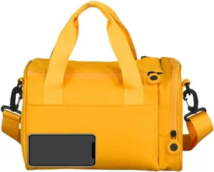 Geerlaqaly gym Bag is suitable for women's side compartments with Velcro 12L double zipper mini gym bag for exercise, dance, sports, travel and portable fitness handbag,yellow