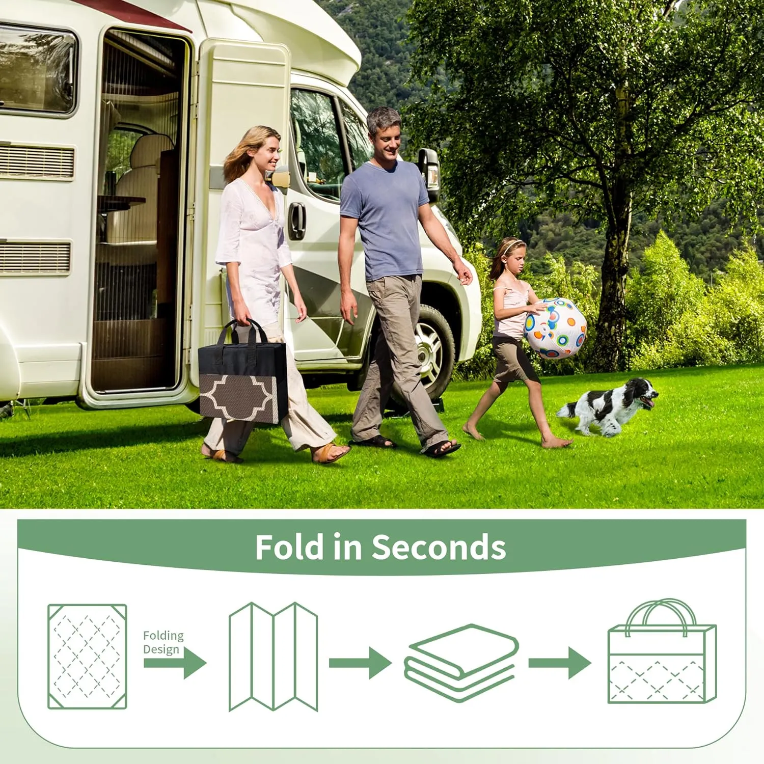 GENIMO 4 ' x 6 ' Outdoor Rug for Patio Clearance, Waterproof Indoor Outdoor Plastic Straw Rugs Carpet, Reversible Outside Area Rv Mat for Camping, Balcony Porch, Deck, Picnic, Beach (Coffee & Beige)