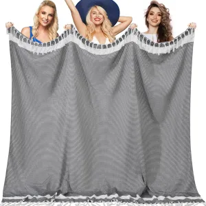 Genovega Oversized Giant Turkish Beach Towel Blanket Extra Large XXL Lightweight Quick Dry Sand Free Boho Throw Pool Cloud Sandrpoof Blankets Women Men Big Jumbo Wide 2 Person Size Dot Blacks