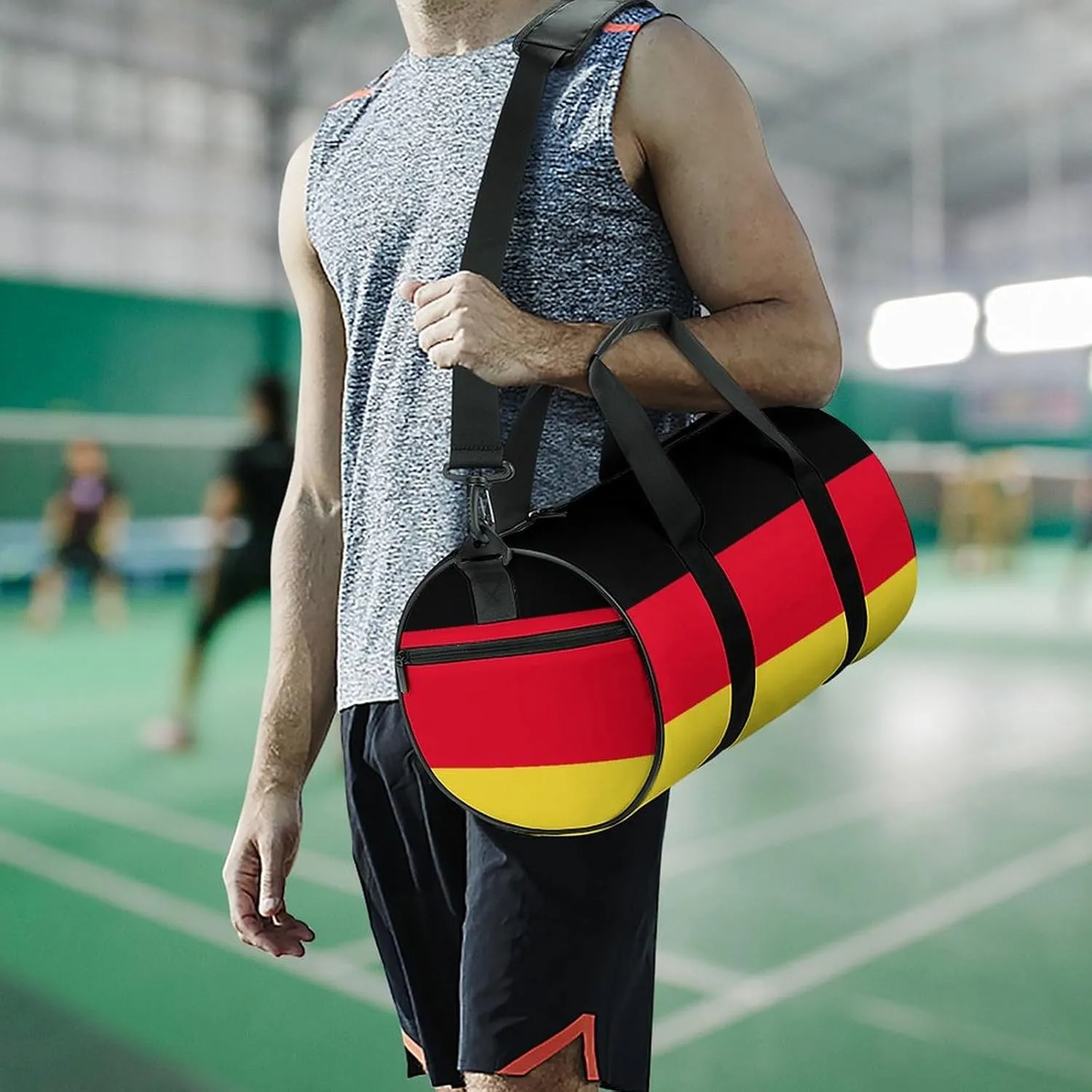 Germany Flag Gym Bag for Men Women with Wet Pocket Travel Duffel Sports Overnight Weekender