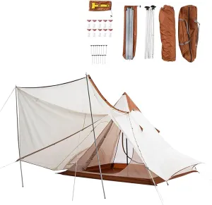 GeRRiT Outdoor Camping Pyramid Tent Double Layers Indian Beach Tent Casual Picnic Camping Mongolian Yurt Tent Hiking Shelter