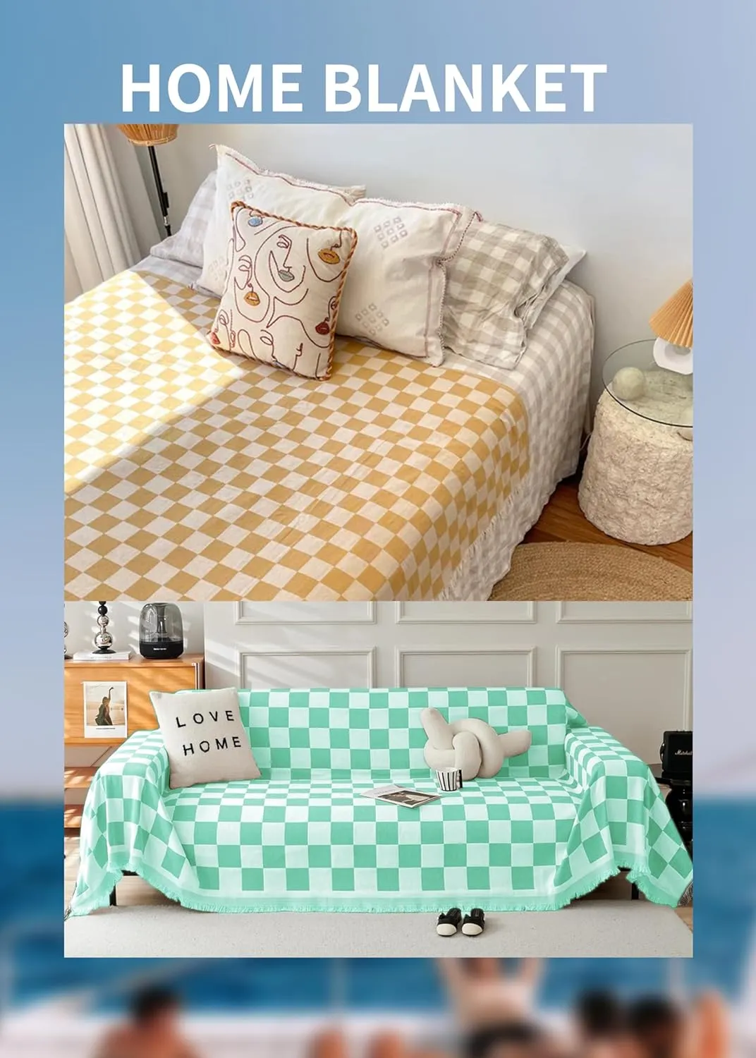 Giant Beach Towel Blanket Autumn Outing Stuff for Women & Men Road Trip Camping Gear Ship Cruise Gear Must Haves Large L Aqua Plain Pattern Yard Mat Airplane Accessories Travel Gadgets