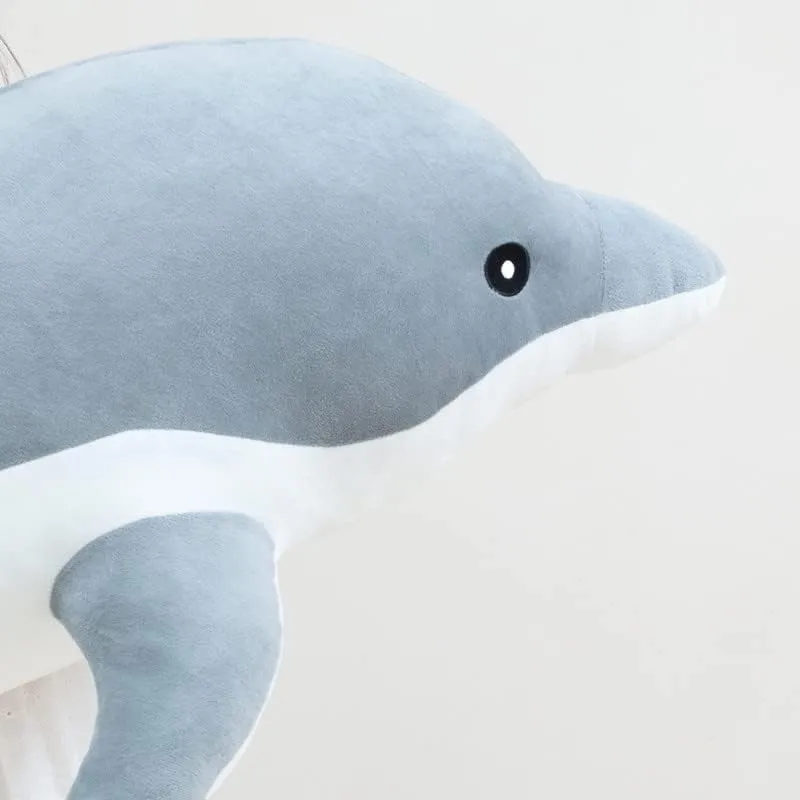 Giant Dolphin Plush Toy, Soft Whale Hugging Pillow Stuffed Dolphin Pillow for Children Girls (Gray, 120cm/47.24inch)