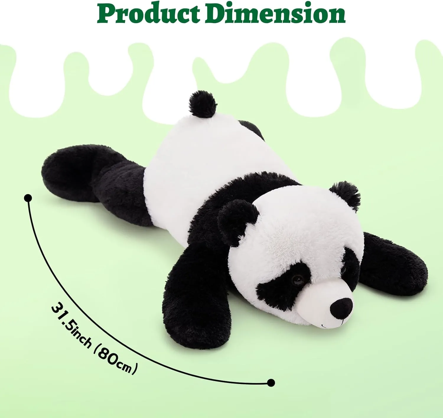 Giant Panda Stuffed Animal 31", Large Soft Panda Body Pillow Plush for Girls Boys Kids, Oversize Cute Stuffed Toy Gift for Christmas, Birthday, Baby Shower