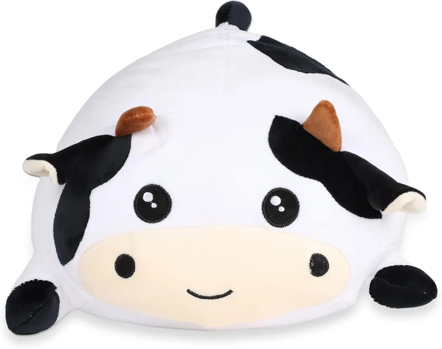 Giant Plush Toy, Cow Plush Pillow, 19.6" Stuffed Cow, Kids Children Xmas Birthday Gift (Round Eyes)