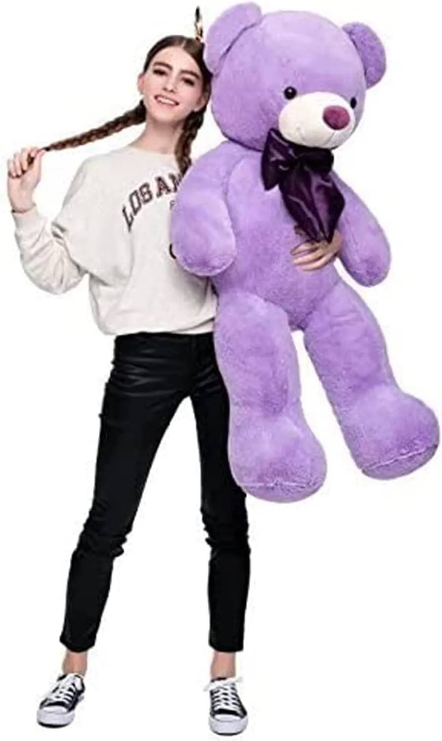 Giant Teddy Bear Plush Stuffed Animals for Girlfriend or Kids 47 Inch, (Purple)