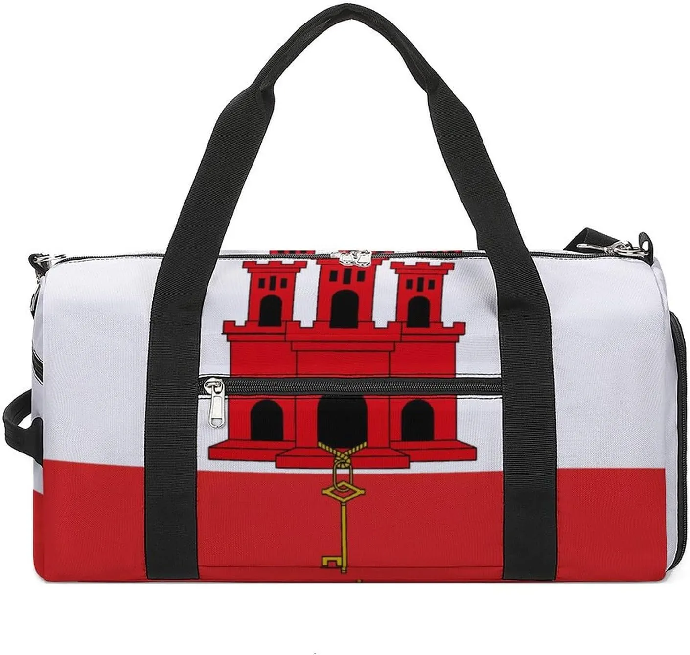 Gibraltar Flag Duffel for Men Women with Shoe Compartment and Wet Pocket