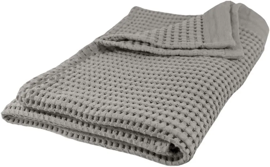 GILDEN TREE Waffle Bath Sheet Quick Dry Towel, Thin Luxury Bath Towels, Bath Sheets 40x80 Large Bath Towels, Modern Style (Pewter)