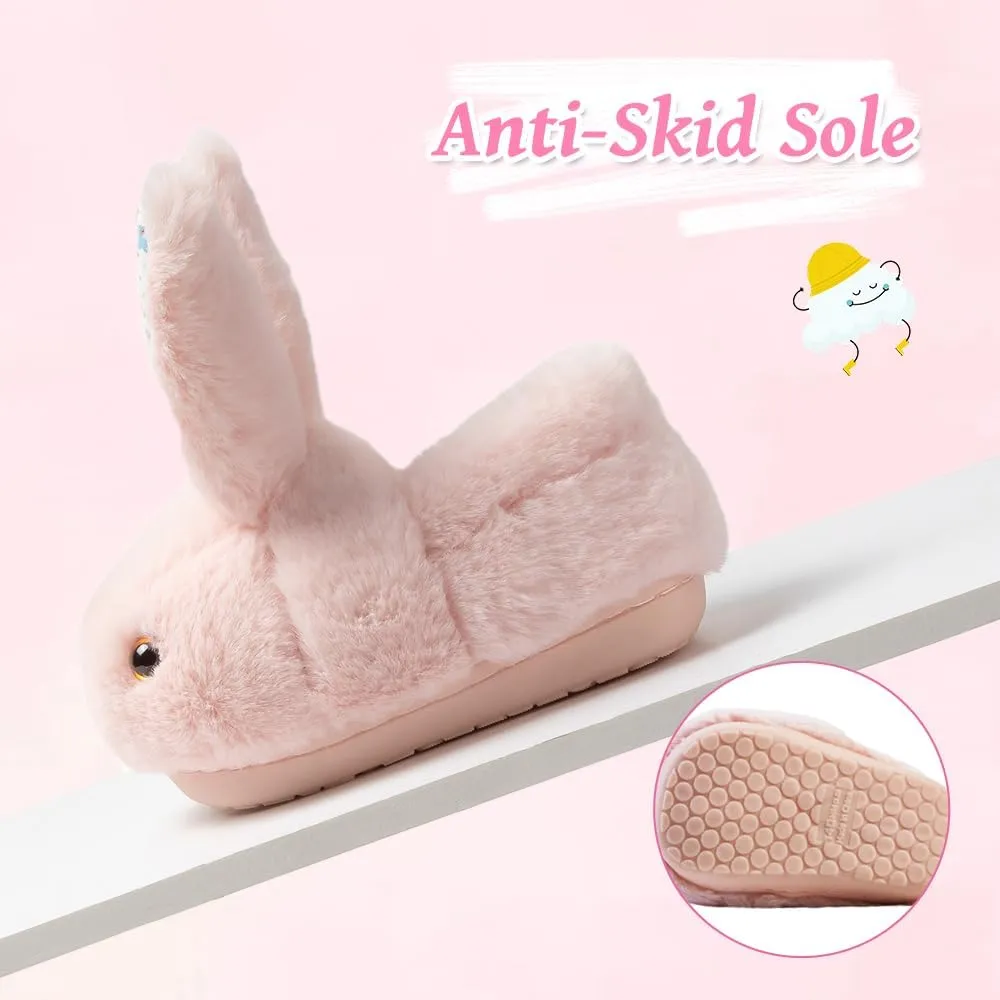 Girls Toddler Slippers Boys House Shoes for Little Kids Cute with Bunny Design Plush Indoor Slippers Non-Slip