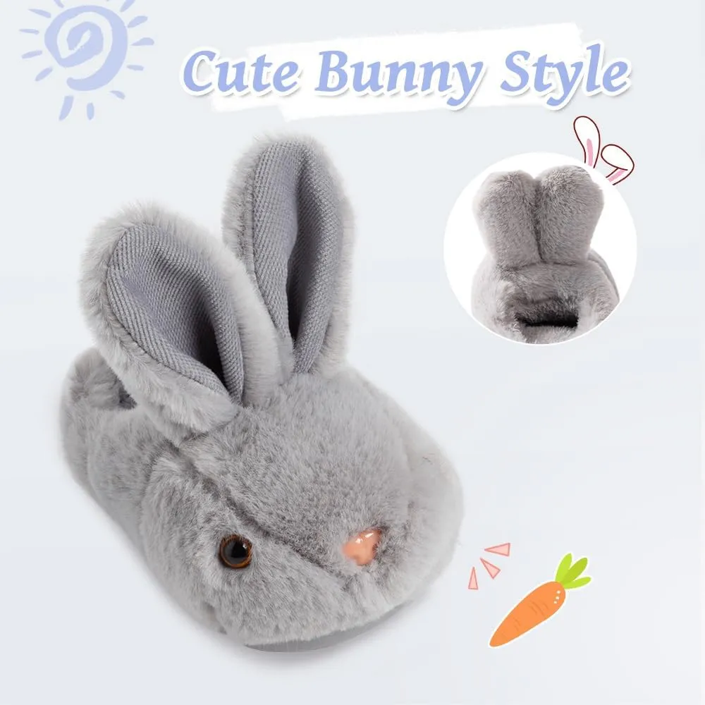 Girls Toddler Slippers Boys House Shoes for Little Kids Cute with Bunny Design Plush Indoor Slippers Non-Slip