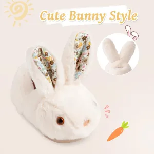 Girls Toddler Slippers Boys House Shoes for Little Kids Cute with Bunny Design Plush Indoor Slippers Non-Slip