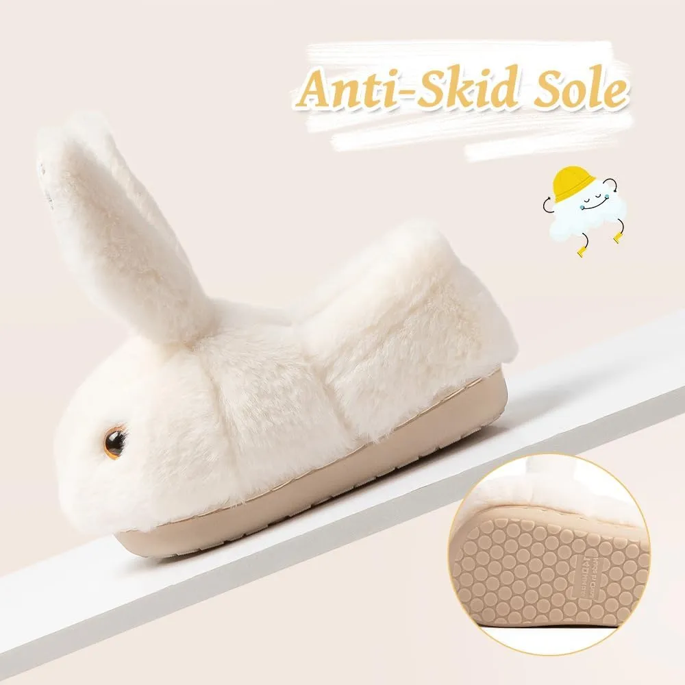 Girls Toddler Slippers Boys House Shoes for Little Kids Cute with Bunny Design Plush Indoor Slippers Non-Slip