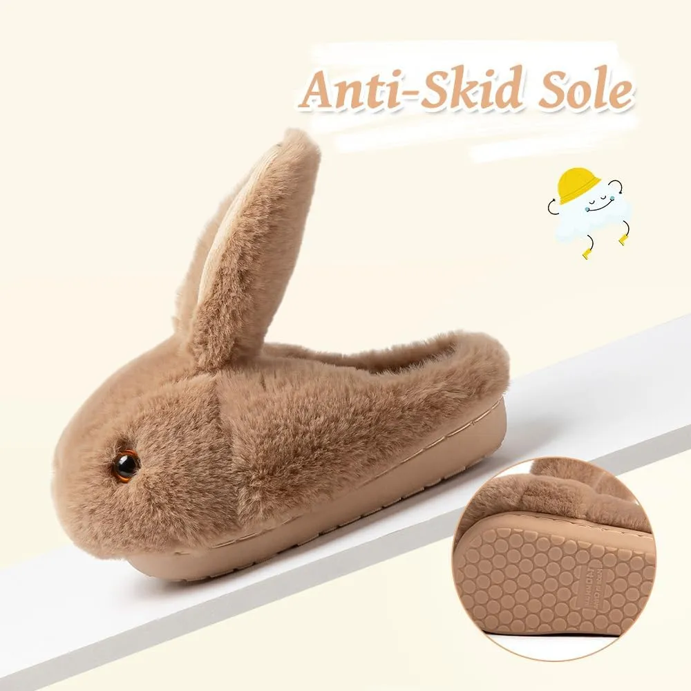 Girls Toddler Slippers Boys House Shoes for Little Kids Cute with Bunny Design Plush Indoor Slippers Non-Slip