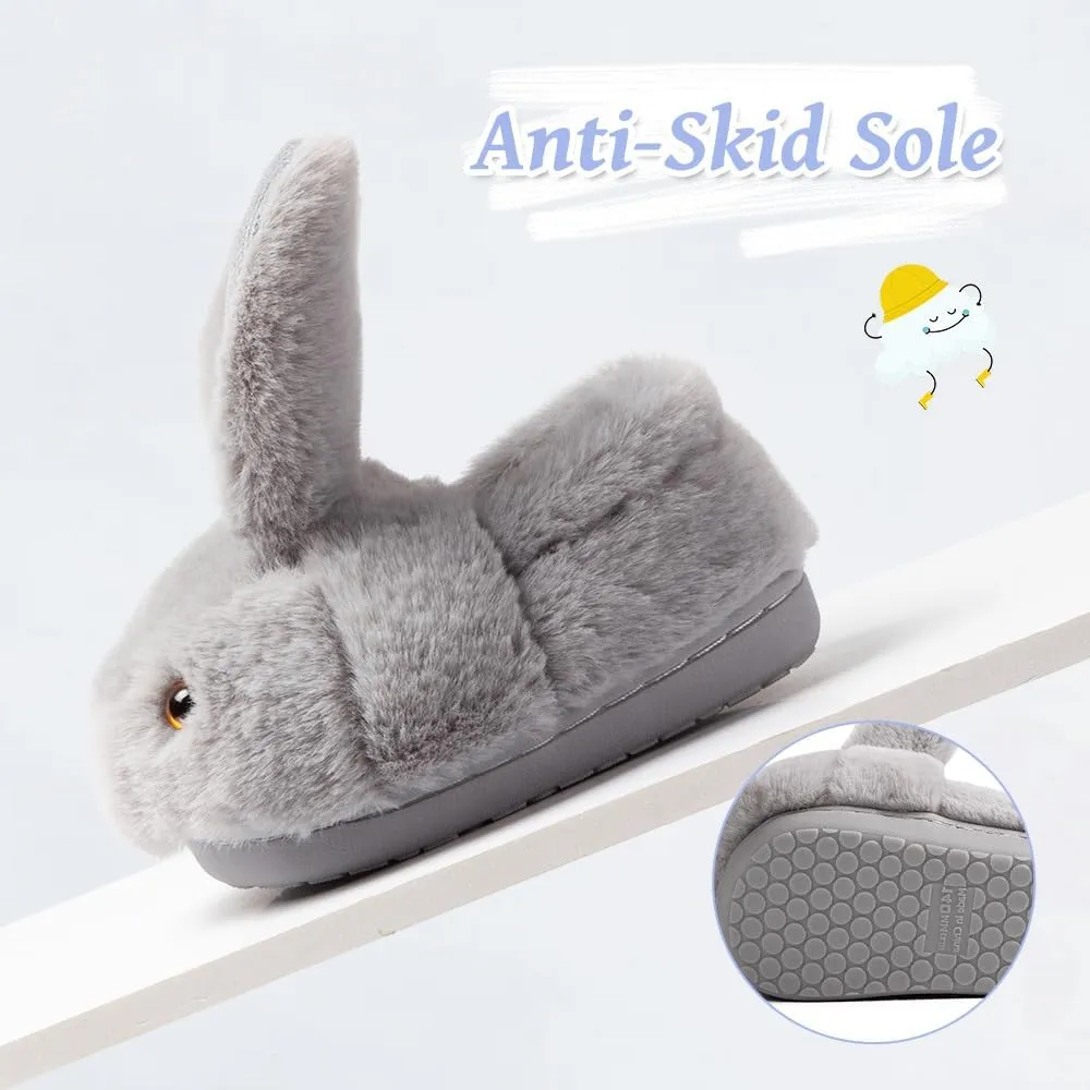 Girls Toddler Slippers Boys House Shoes for Little Kids Cute with Bunny Design Plush Indoor Slippers Non-Slip