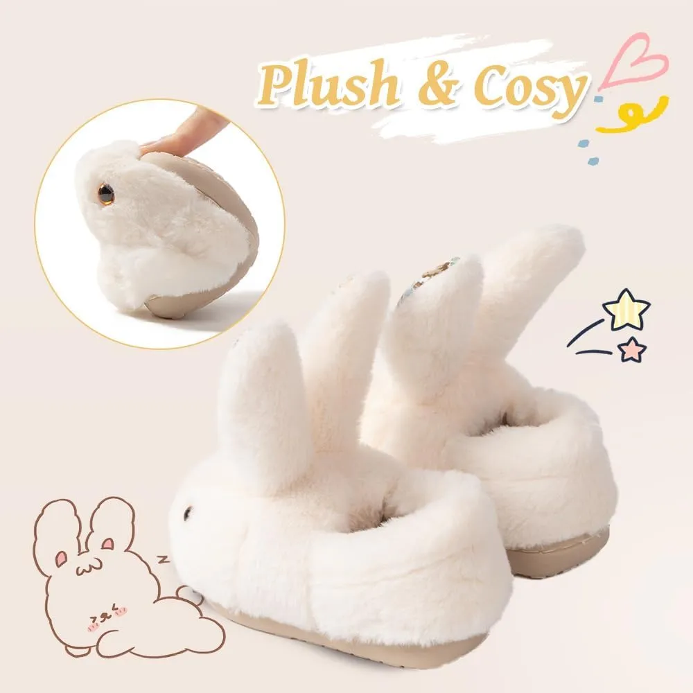 Girls Toddler Slippers Boys House Shoes for Little Kids Cute with Bunny Design Plush Indoor Slippers Non-Slip
