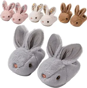 Girls Toddler Slippers Boys House Shoes for Little Kids Cute with Bunny Design Plush Indoor Slippers Non-Slip