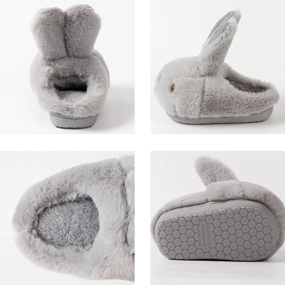 Girls Toddler Slippers Boys House Shoes for Little Kids Cute with Bunny Design Plush Indoor Slippers Non-Slip
