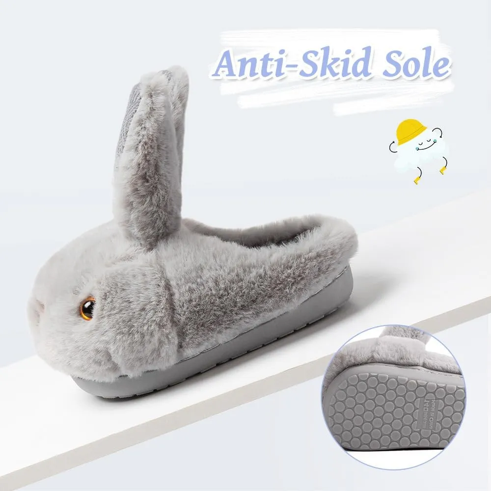 Girls Toddler Slippers Boys House Shoes for Little Kids Cute with Bunny Design Plush Indoor Slippers Non-Slip