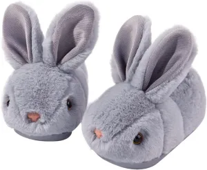 Girls Toddler Slippers Boys House Shoes for Little Kids Cute with Bunny Design Plush Indoor Slippers Non-Slip