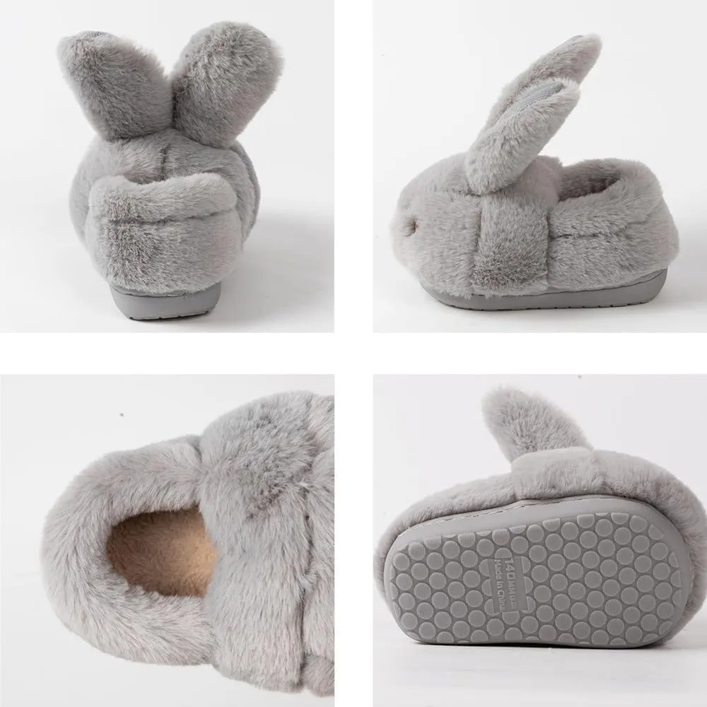 Girls Toddler Slippers Boys House Shoes for Little Kids Cute with Bunny Design Plush Indoor Slippers Non-Slip