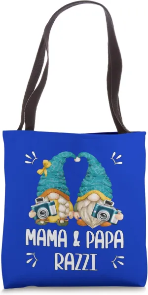 Gnome Mama And Papa Razzi For Mom And Dad Funny Photographer Tote Bag