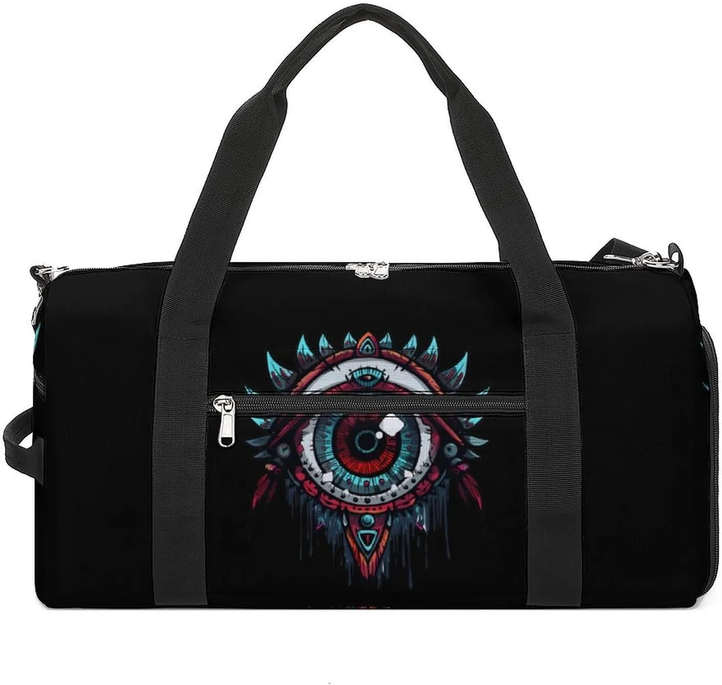 Goat Print Occult Eye Themes Devil Gym Bag for Men Women Lightweight Duffel Bag Sports Workout Bag for Travel Yoga