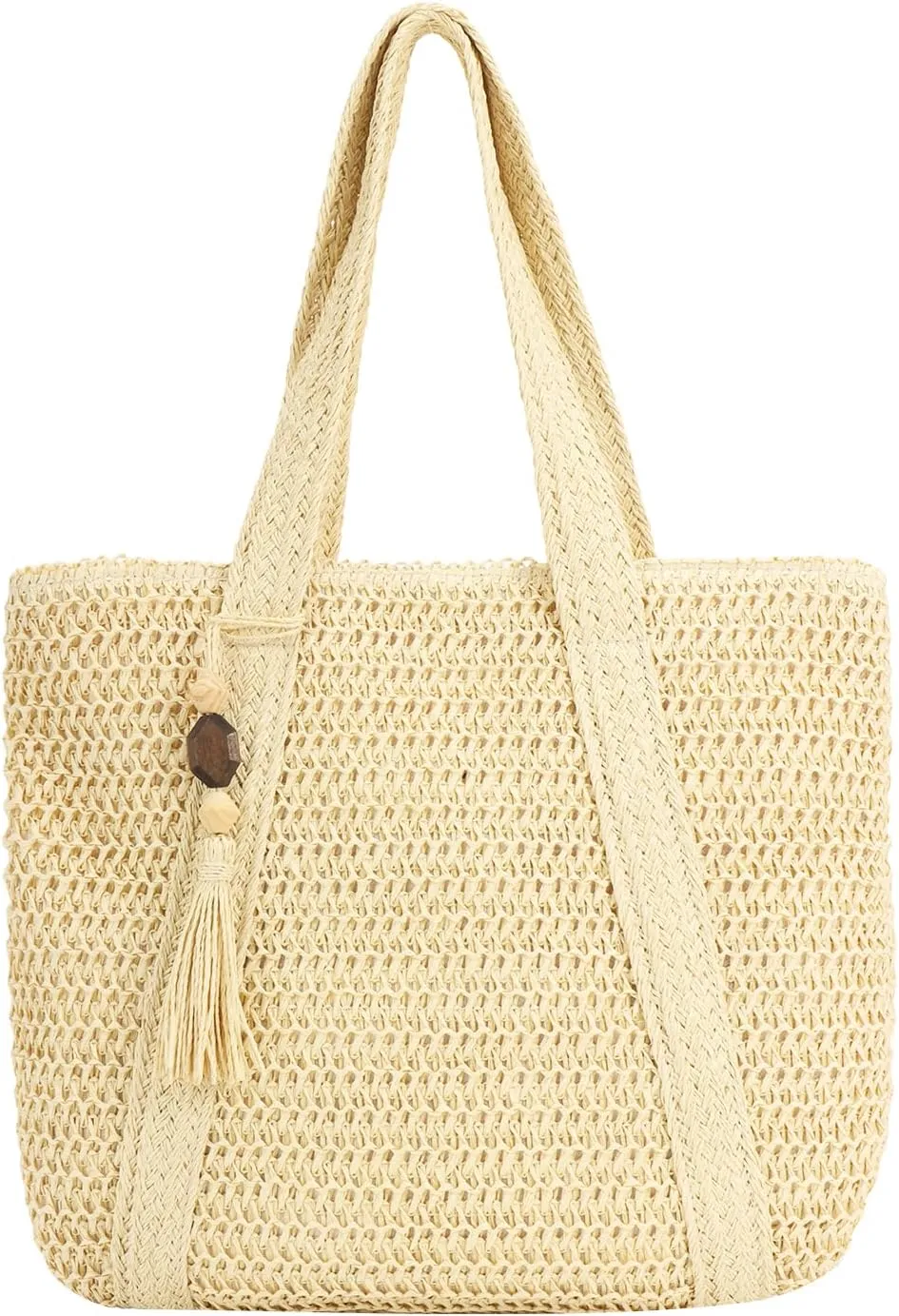 GOKTOW Straw Beach Tote Bag for Women,Raffia Woven Shoulder Handbags for Summer Vacation 2024