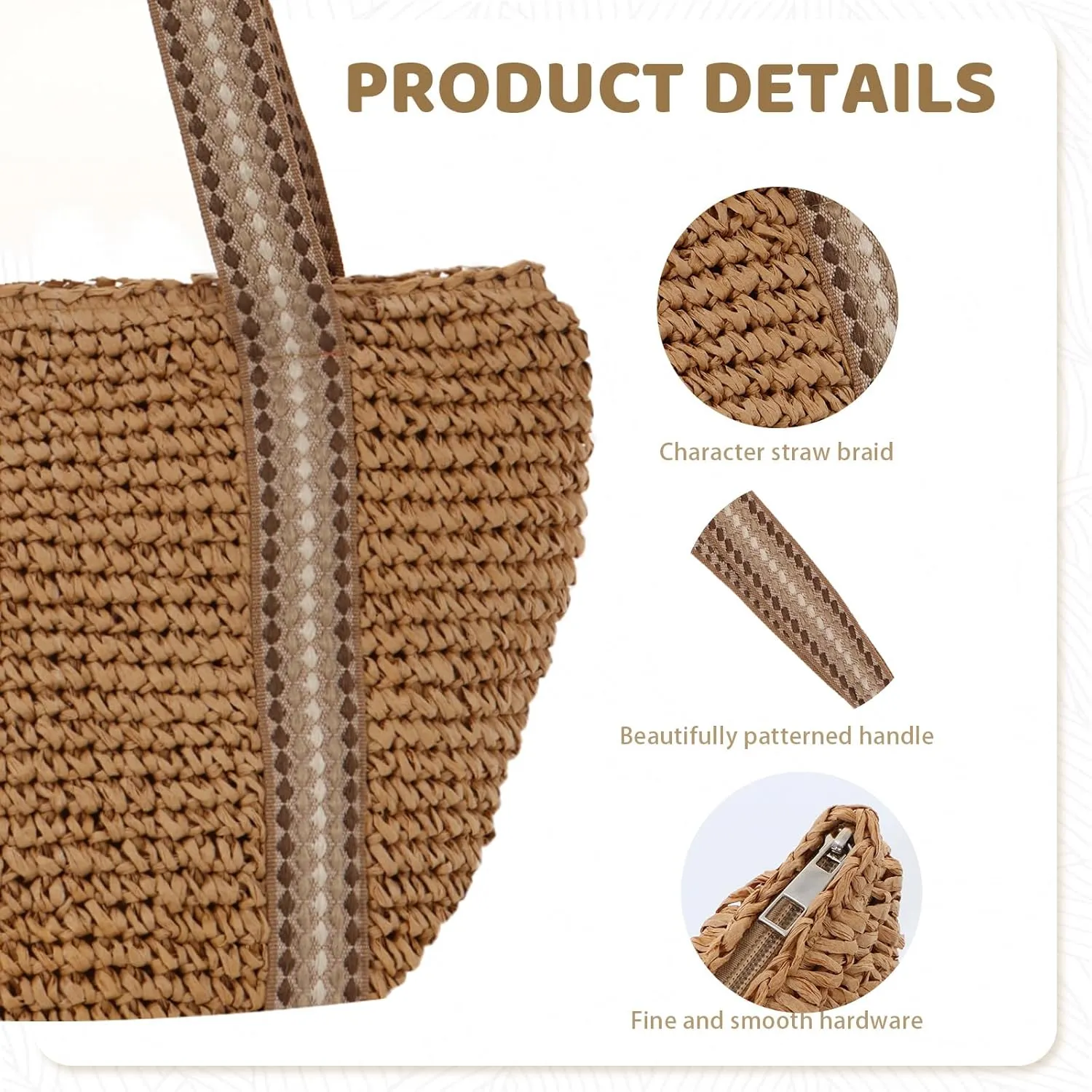 GOKTOW Straw Beach Tote Bag for Women,Raffia Woven Shoulder Handbags for Summer Vacation 2025