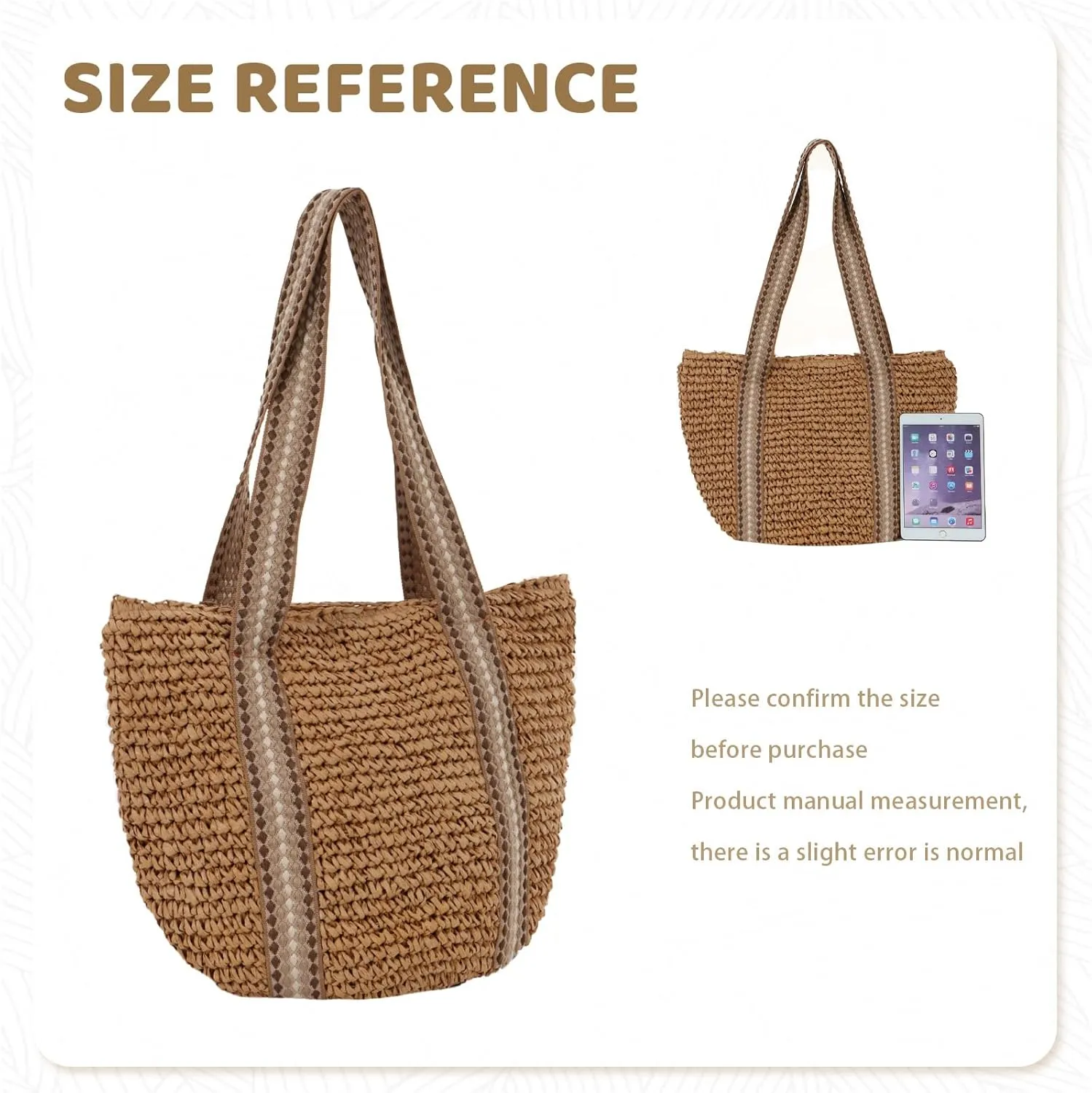 GOKTOW Straw Beach Tote Bag for Women,Raffia Woven Shoulder Handbags for Summer Vacation 2025