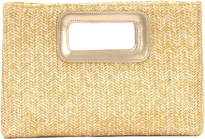 GOKTOW Straw Clutch Top Handbags Raffia Bag Purse Woven Tote CrossBag for Women Beach Summer Travel With Chain 2025