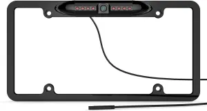 Goodsby Backup Camera HD Frame License Plate Rear Night Vision Waterproof Compatible with Clarion Dual Boss Jensen Stinger Podofo Soundstream Eonon Cartreque Sanptent Car Radio Black