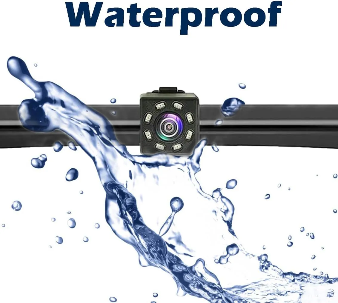 Goodsby Backup Camera HD Rear Front View License Plate Night Vision Waterproof Compatible with Clarion Dual Boss Jensen Stinger Podofo Soundstream Eonon Cartreque Sanptent Car Radio