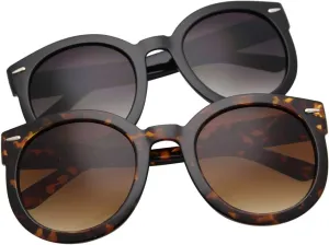 grinderPUNCH Trendy Round Polarized Sunglasses | Trendy Oversized Sunglasses for Women Men | Retro Round Polarized Sunglasses