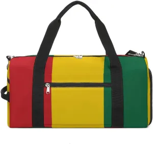 Guinea Flag Sports Duffel Bag for Men Women with Wet Pocket Shoe Compartment