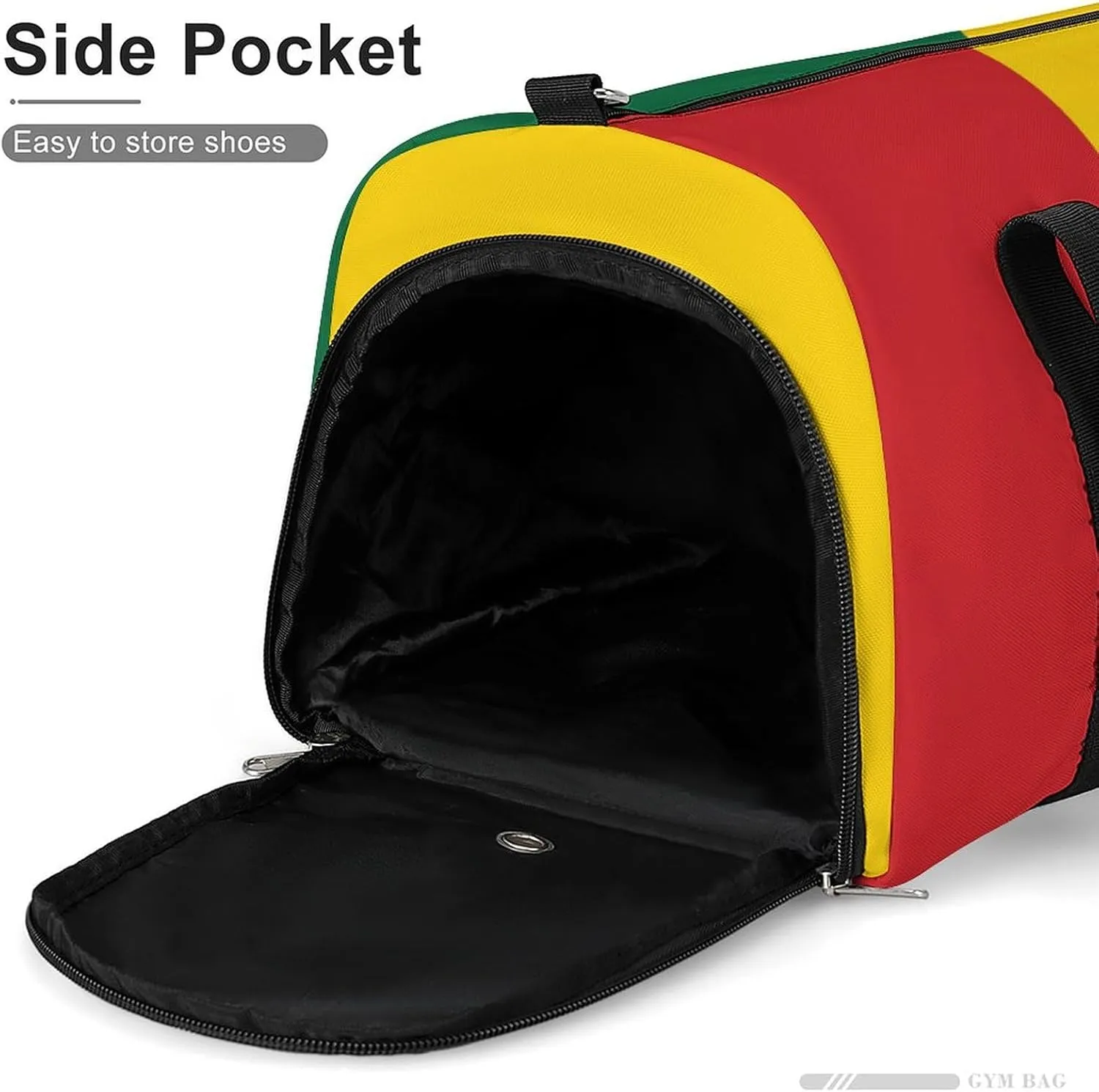 Guinea Flag Sports Duffel Bag for Men Women with Wet Pocket Shoe Compartment