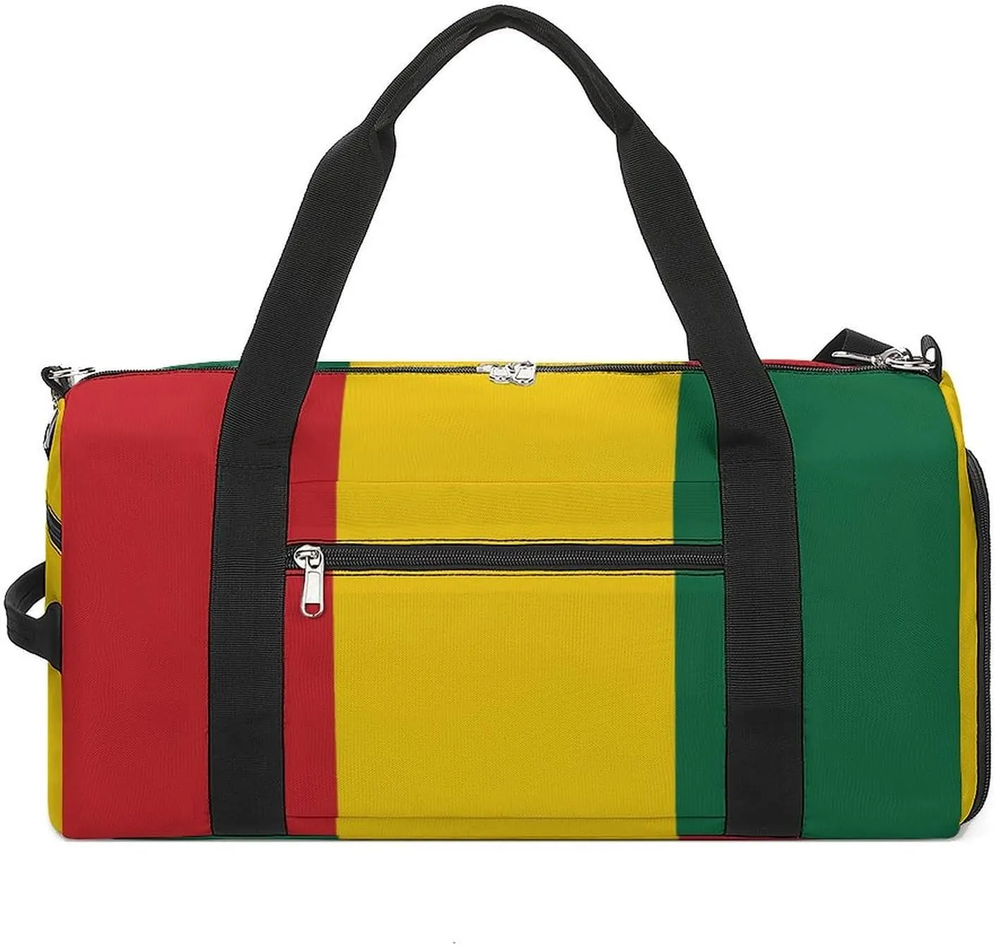 Guinea Flag Sports Duffel Bag for Men Women with Wet Pocket Shoe Compartment