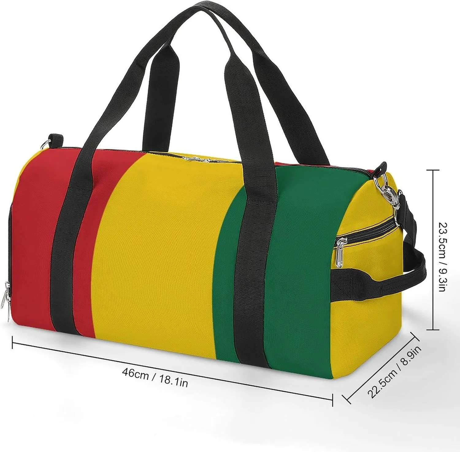 Guinea Flag Sports Duffel Bag for Men Women with Wet Pocket Shoe Compartment