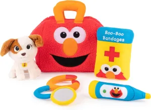 GUND Sesame Street Official Furry Friends Forever Elmo & Tango Checkup Playset, Premium Plush Sensory Playset for Ages 1 & Up, Red, 8”