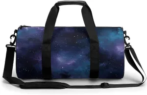 Gym Bag 17in for Men Women, Waterproof Foldable Sports Organizer, Durable Workout Travel Duffle Bag, Celestial Shadows-14