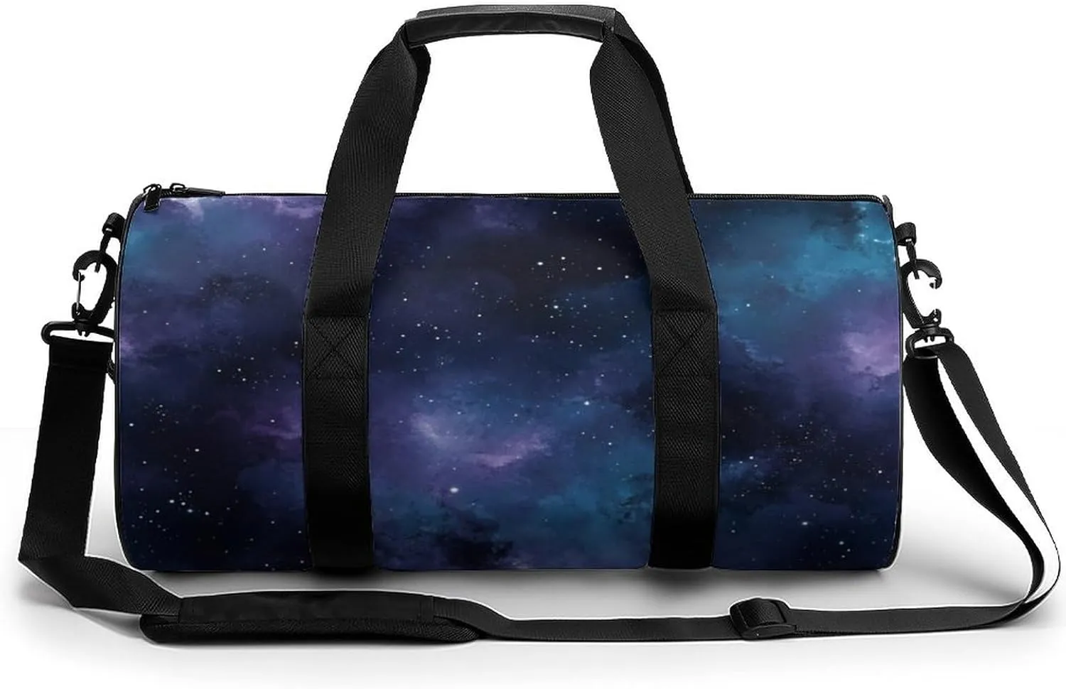 Gym Bag 17in for Men Women, Waterproof Foldable Sports Organizer, Durable Workout Travel Duffle Bag, Celestial Shadows-14